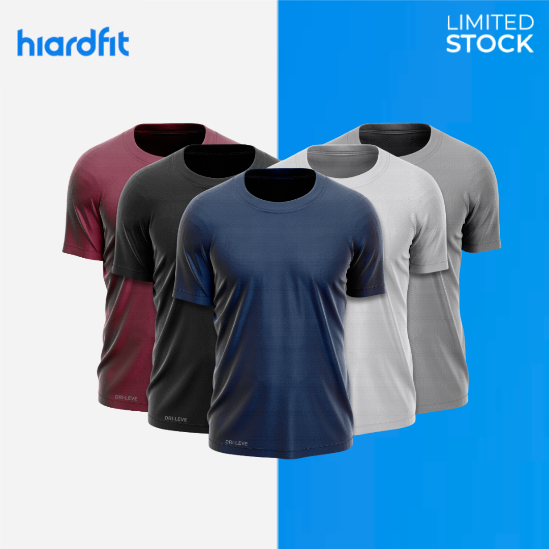 Set of 5 technological T-shirts for men